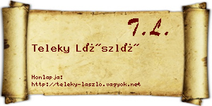 Teleky László névjegykártya