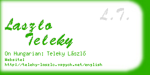 laszlo teleky business card